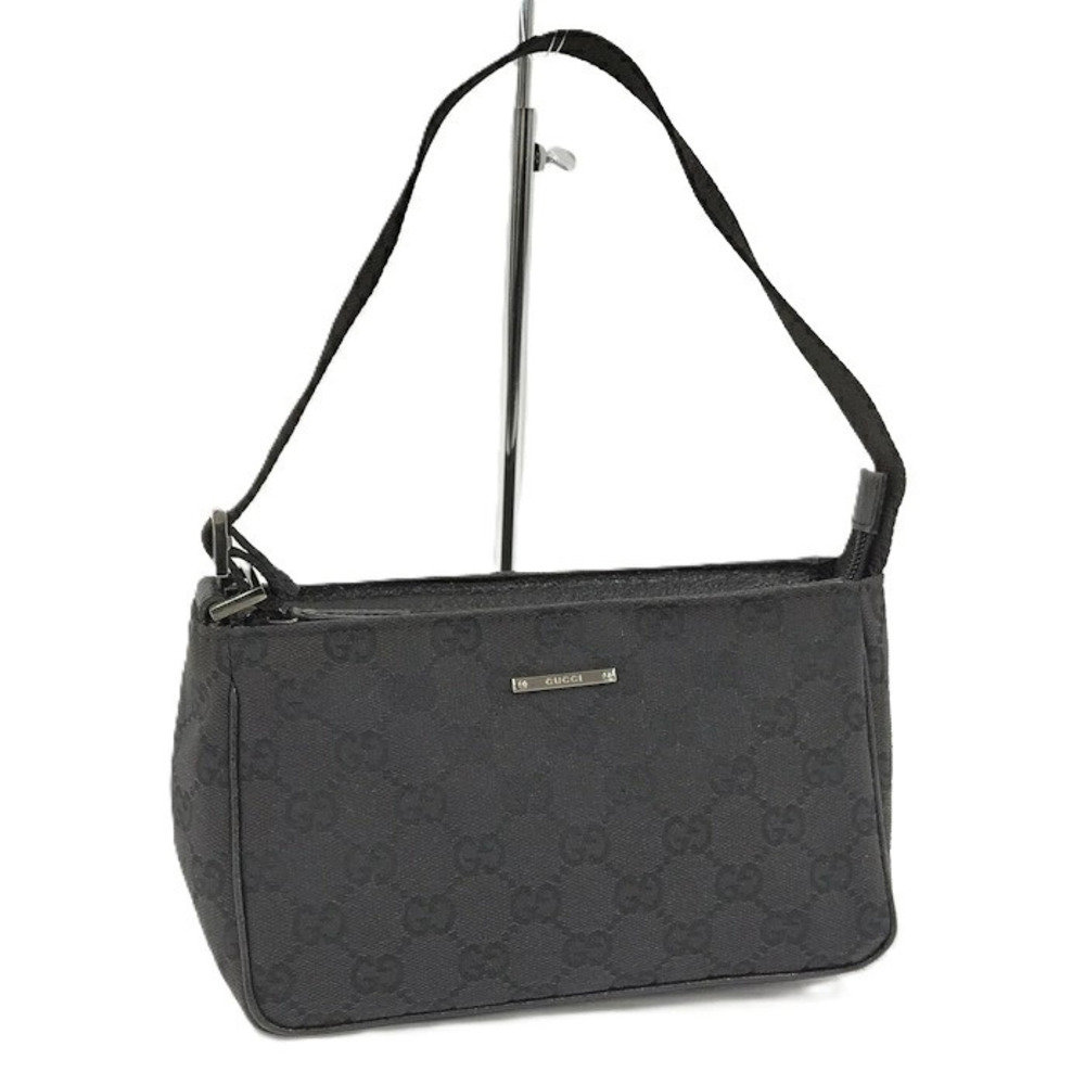 Gucci monogram GG canvas shoulder Bag Leather Black